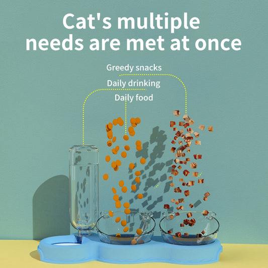 Pet Supplies Cat Double Bowl Automatic Drinking Water - 0 - CJ