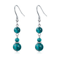 Turquoise Earrings for Women Sterling Silver Hooks Dangle Drop Earrings for Girls Gifts