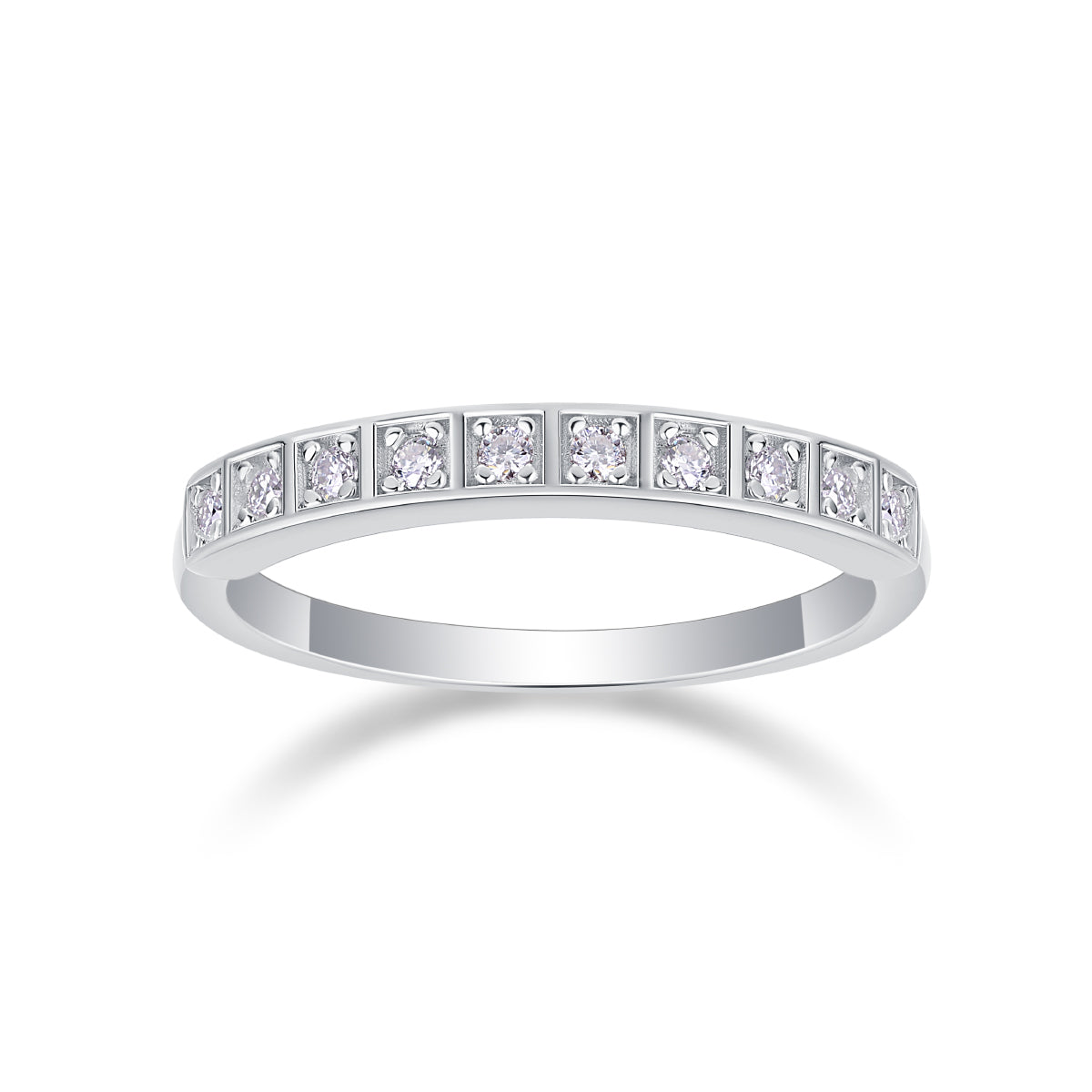 1Diamond Ring Luxury Fashion Set Moissanite Silver Ring Prohibit Tk Sales - 5 - CJ