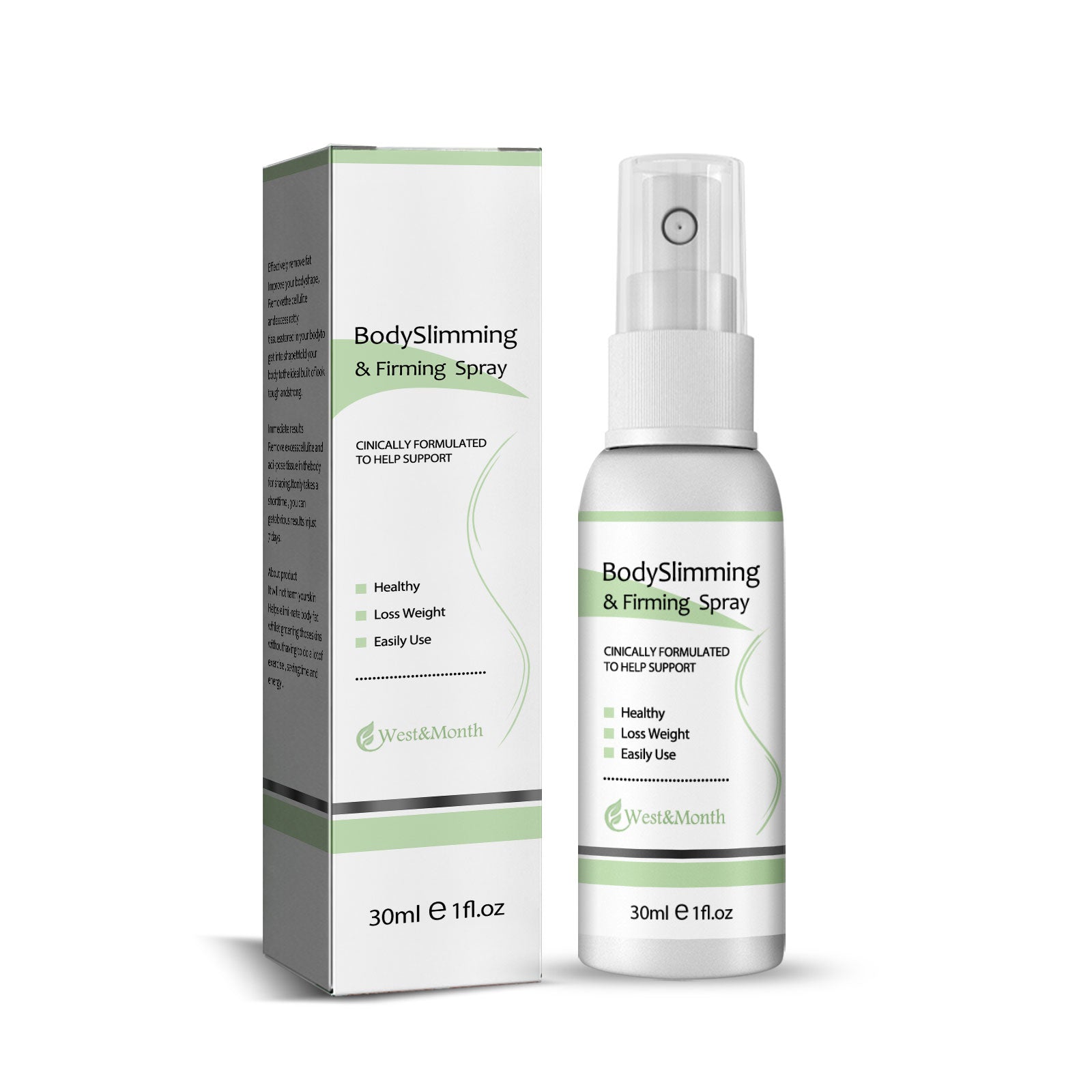 West&Month Body Slimming & Firming Spray, Slimming Body Firming Tummy And Arms Light Body And Body Massage Lotion - 5 - CJ