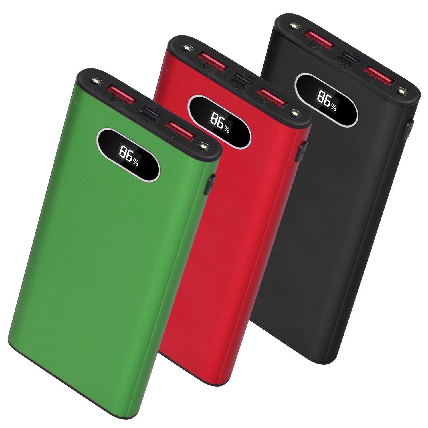 Green - Black - Red Color Options - 1Pc 20000Mah Power Bank Portable Charger External Battery Pack 22.5W Super Fast Charging With LED Display Flashlight Fit For IOS Phone - 5 - CJ