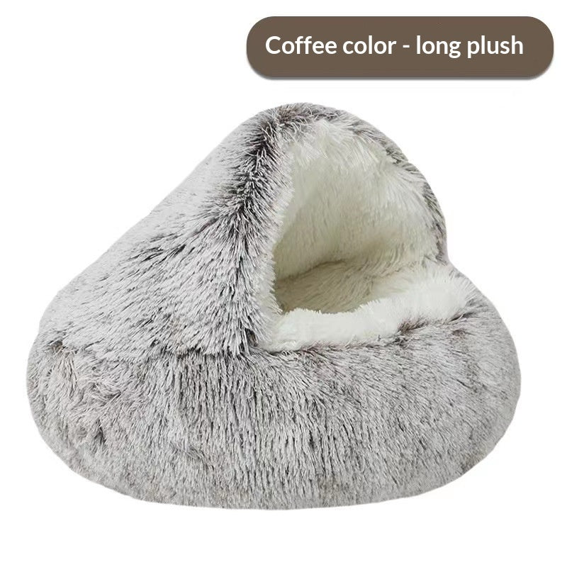 Semi - closed Cat Bed Four Seasons Universal Cover Shell Nest Small Dog Winter Pet Supplies - 0 - CJ