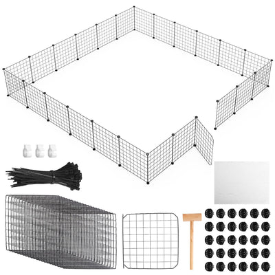1Pc Small Animal Playpen With Door Dog Metal Playpen Small Medium Kitten Puppy Guinea Pig Rabbit Kennel Small Animal Cage Metal Wire Fence For Indoor Outdoor Yard Camping - 5 - CJ