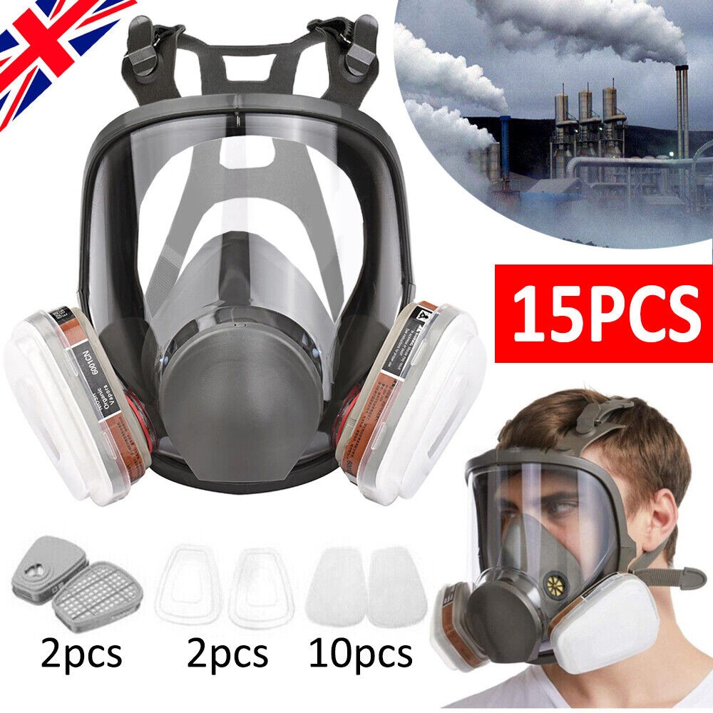 15 IN 1 Face Cover Respirator 6800 Full Face Gas Mask Facepiece For Welding Painting Sanding Asbestos Mold
