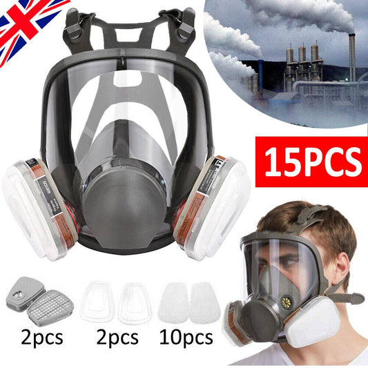 15 IN 1 Face Cover Respirator 6800 Full Face Gas Mask Facepiece For Welding Painting Sanding Asbestos Mold - 5 - CJ