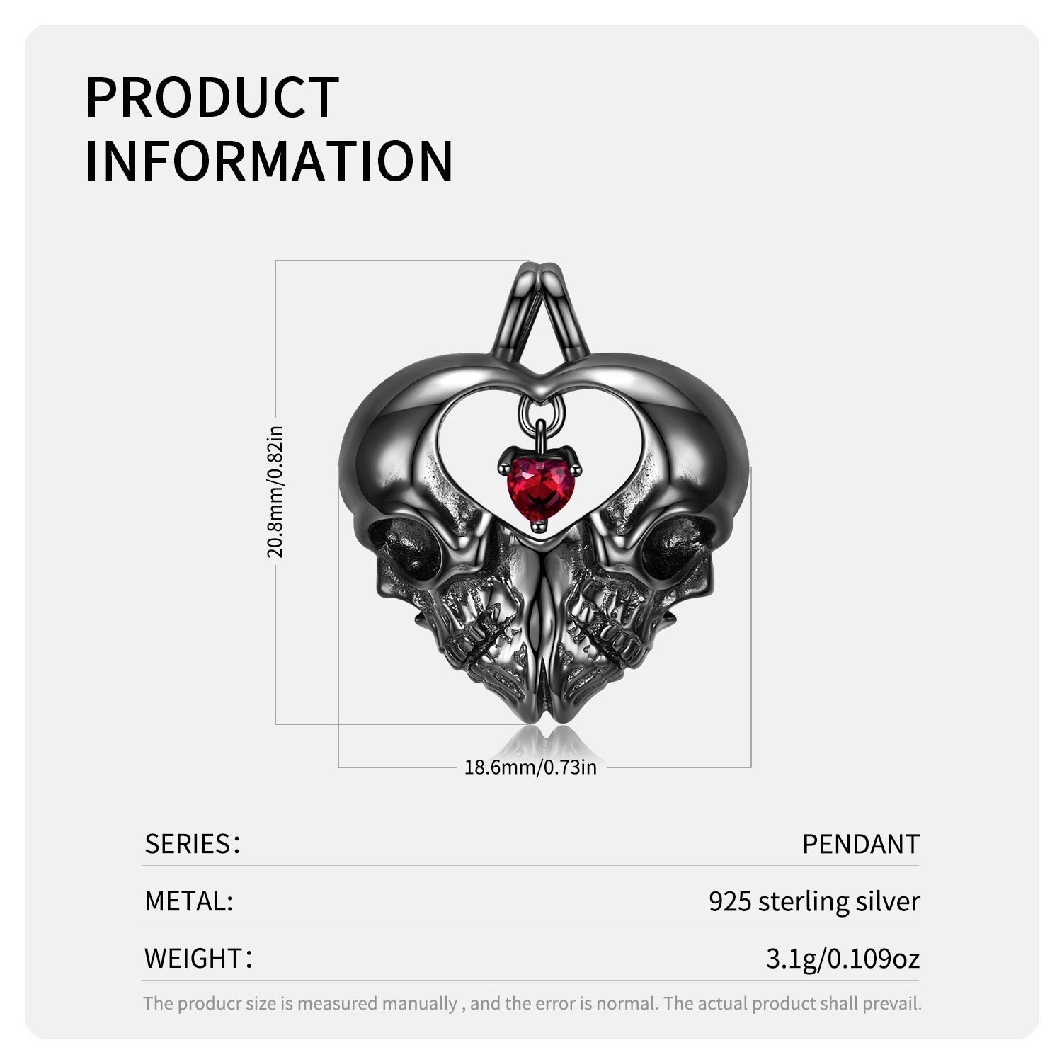 Smoking Skull Pendant Halloween S925 Sterling Silver Necklace Personality Dark Wind - 4 - https://x.com/titan_prim62775J