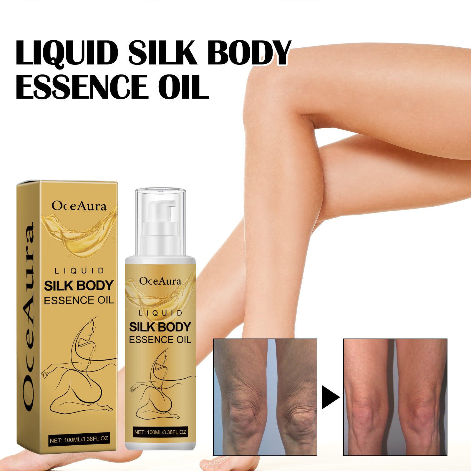 OceAura Liquid Silk Body Essence Oil, Firming Skin Filling Water Tender Skin Moist Fresh And Not Greasy Skin Oil - 5 - CJ