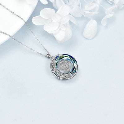 Celtic Moon Witch Knot 925 Sterling Silver Witch Good Luck Crystal Necklace - 5 - cjdropshipping