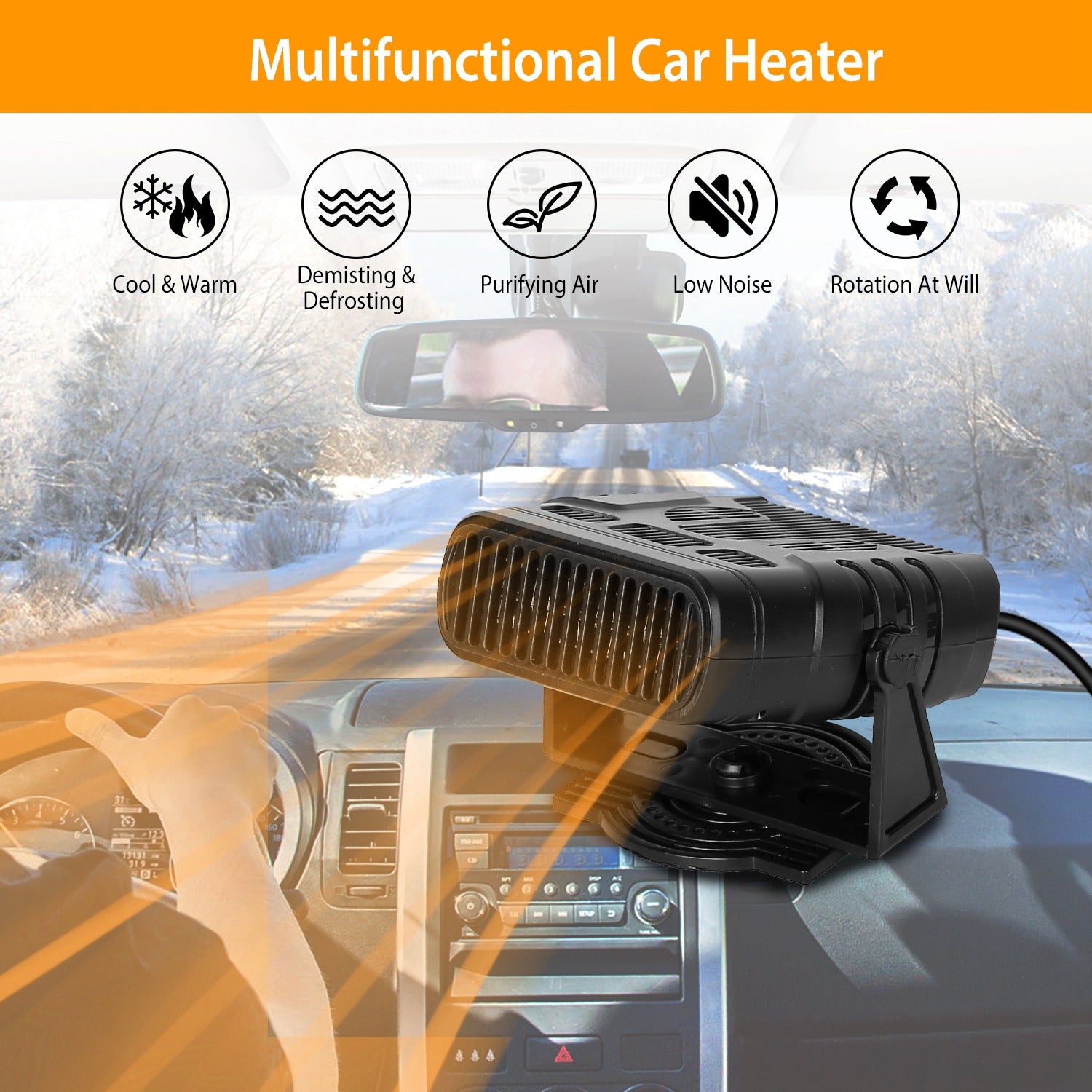 24V 200W Or  12V 120W Portable Car Heater Heating Fan 2 In 1 Defroster Demister Windshield Heater Automotive Cooling Fan - 5.0 - CJ