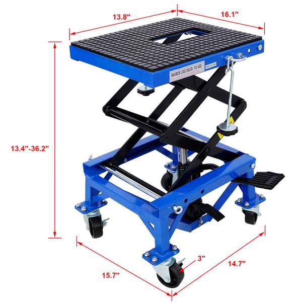 300 Pound Hydraulic Motorcycle Scissor Jack Lifting Foot Wheel Suitable For Small Off - road Vehicles, Blue, Prohibited PlatformTemu - 5 - cjdropshipping
