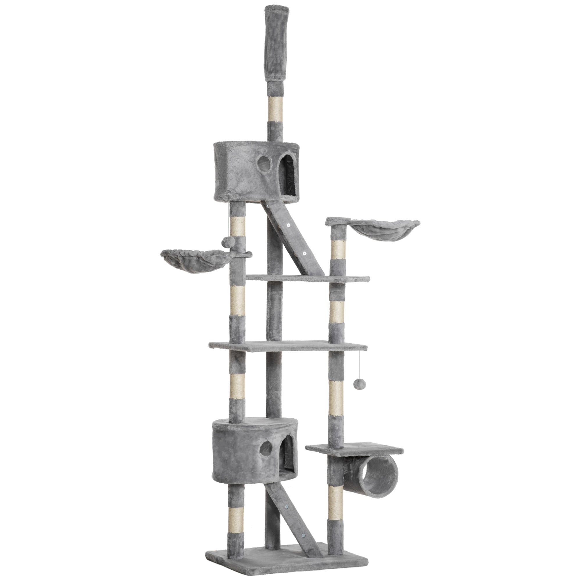Floor Standing Cat Tree 94.5 - 10.25 Inch Height Adjustable Cat Climbing Tower, Apartment Hammock - 5 - cjdroshippping