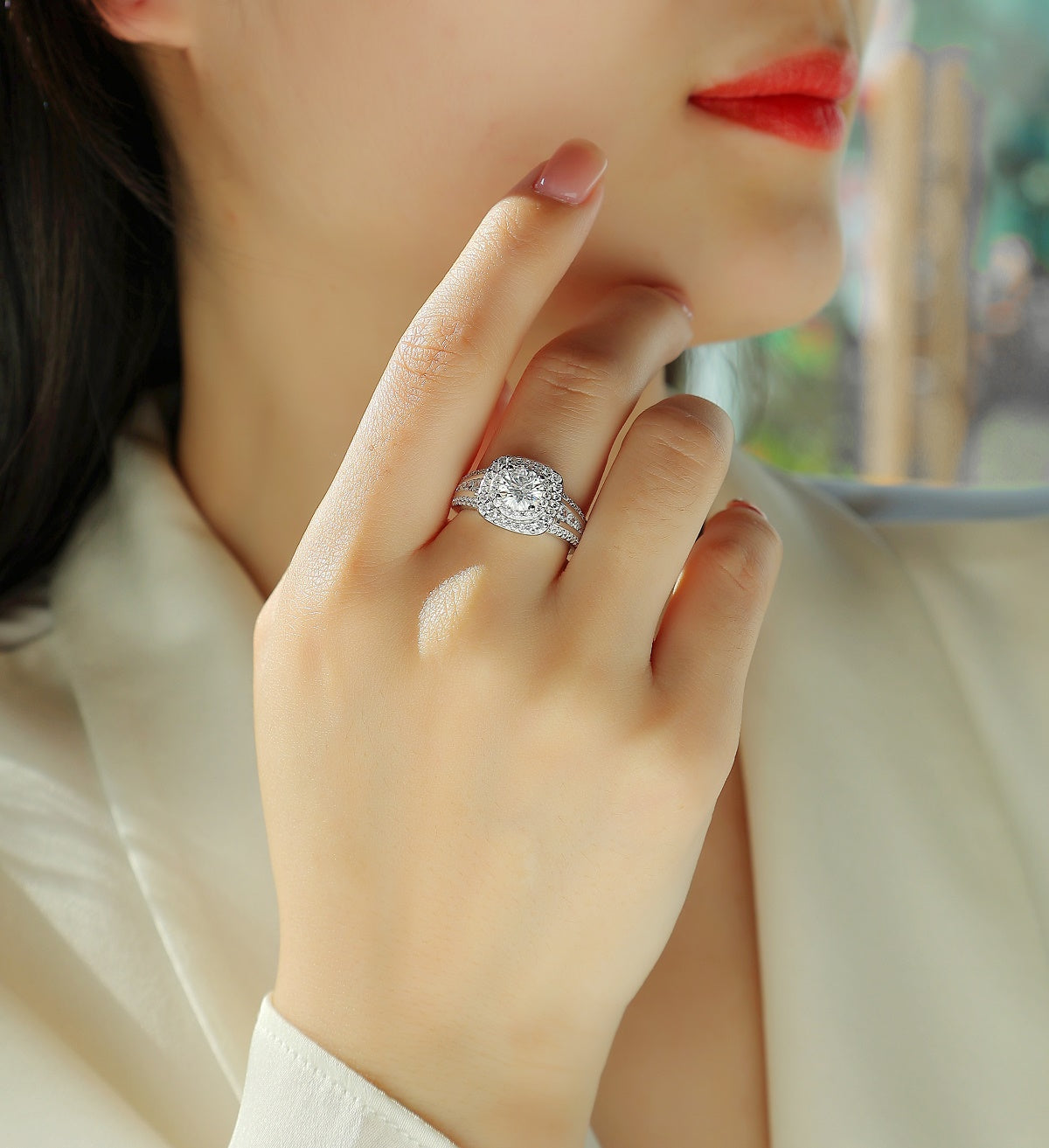 1Starry Sky Crown - A Fashionable Jewelry Ring Set With 1 - carat Moissan Diamond S925 Sterling Silver And Platinum - plated Diamond Prohibit TikTok sales - 5 - CJ