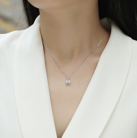 1Encounter - A Fashionable And Luxurious Diamond Jewelry Pendant Set With 1 - carat Moissan Diamond S925 Sterling Silver Prohibit TikTok sales - 5 - cj