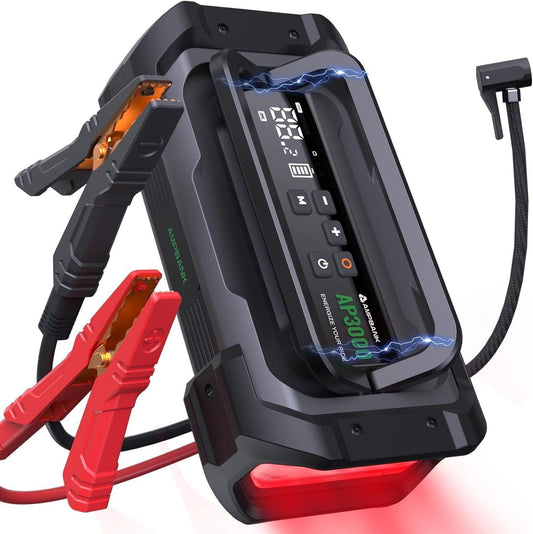 3000A Portable Car Emergency Starter Power Supply With Inflator Function 150PSI Digital Tire Inflator 12V Car Battery Charger With LED Lighting LCD Display - 5 - CJ