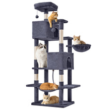 66 Inch Cat Tree Tower, Large Multi - Cat Climbing Extended Platform, Hammock, Pet House For Indoor Cats And Kittens Play - 5 - CJ