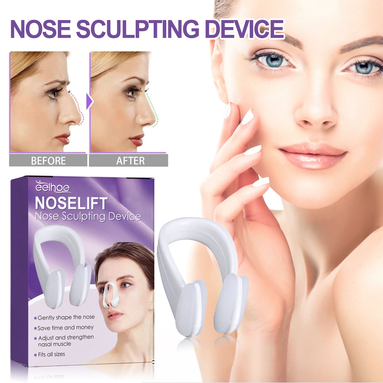 EELHOE Nose Shaper Nose Shaping Contour Tightening And Straightening Mountain Root High Nose Bridge Beauty Nose Shaper - 5 - CJ