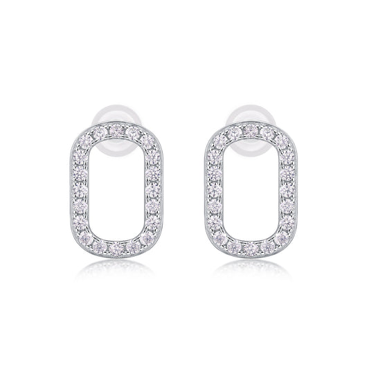 1Return To Simplicity - Fashionable, Trendy And Affordable Jewelry Set With Moissanite S925 Sterling Silver And Platinum - plated Stud Earrings Prohibit TikTok sales - 5 - cjdropshipping