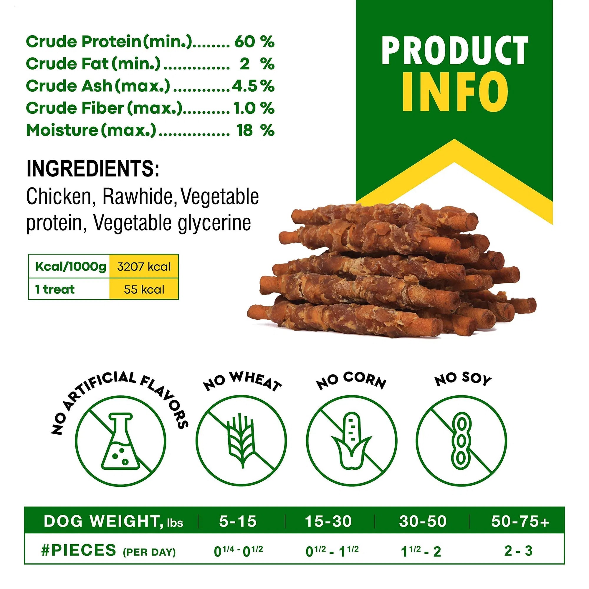Dog Smoked Rawhide Sticks Wrapped Chicken Pet Natural Chew Treats Grain Free Organic Meat Healthy Human Grade Dried Snacks In Bulk - 5 - CJ