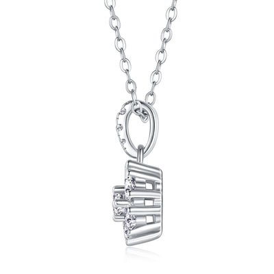 1Snowflake Dance - A Fashionable And Luxurious Diamond Jewelry Pendant Set With Moissanite S925 Sterling Silver And Platinum Plating Prohibit TikTok sales - 5 - cj