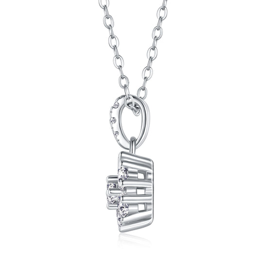 1Snowflake Dance - A Fashionable And Luxurious Diamond Jewelry Pendant Set With Moissanite S925 Sterling Silver And Platinum Plating Prohibit TikTok sales - 5 - cj
