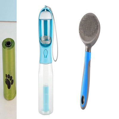 Portable Cat Dog Water Bottle Food Feeder Drinker Poop Dispenser 3 In 1 Leak - proof Multifunctional Dog Water Bottle Pet Products - 0 - CJ