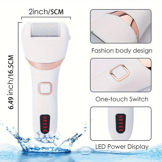 Electric Foot Grinder And Callus Remover, Electric Foot Polisher, Rechargeable Foot Washing And Pedicure Kit, Suitable For Cracked Heels And Dead Skin, With 3 Roller Heads - 5 - CJ