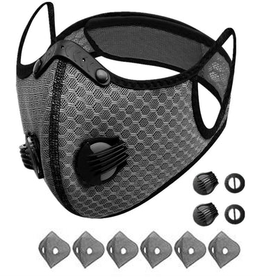 Sport Mask Cycling Face Mask Activated Carbon Filter Breathing Valves With Filter - 5 - CJ