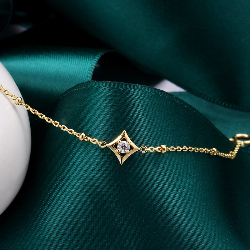 Simple Versatile Bead Chain Diamond Bracelet Girl - 4 - https://x.com/titan_prim62775J
