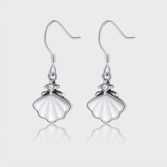 One Shell Sterling Silver 925 Earrings Female Ear Clip Earrings - 4 - CJ