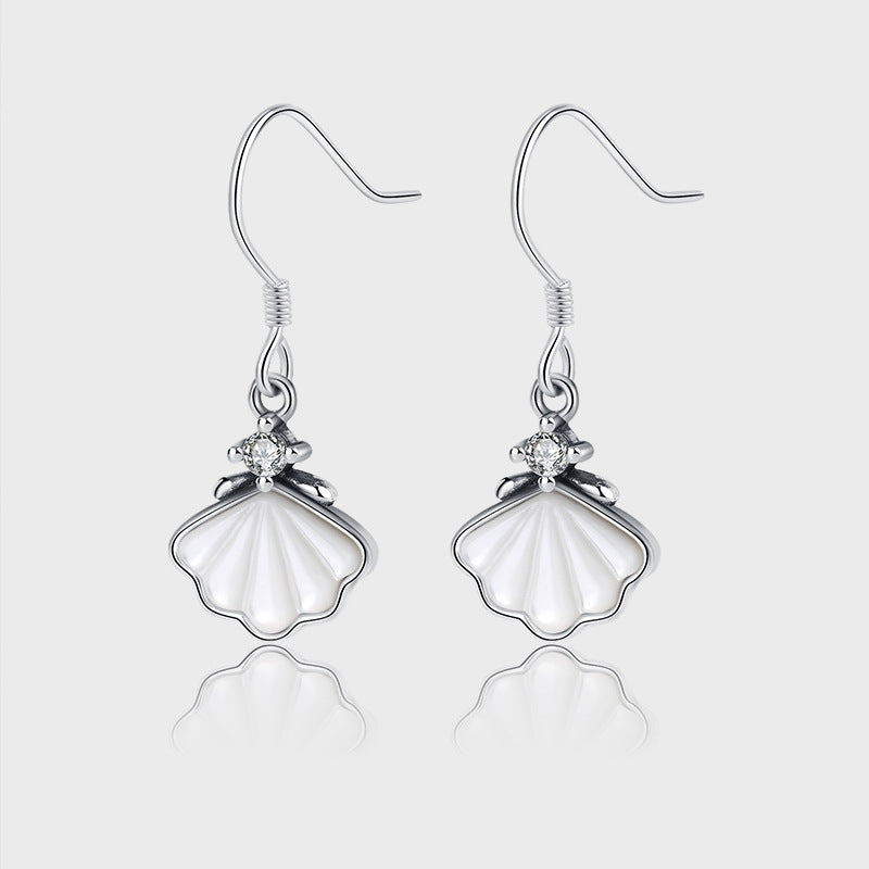 One Shell Sterling Silver 925 Earrings Female Ear Clip Earrings - 4 - CJ