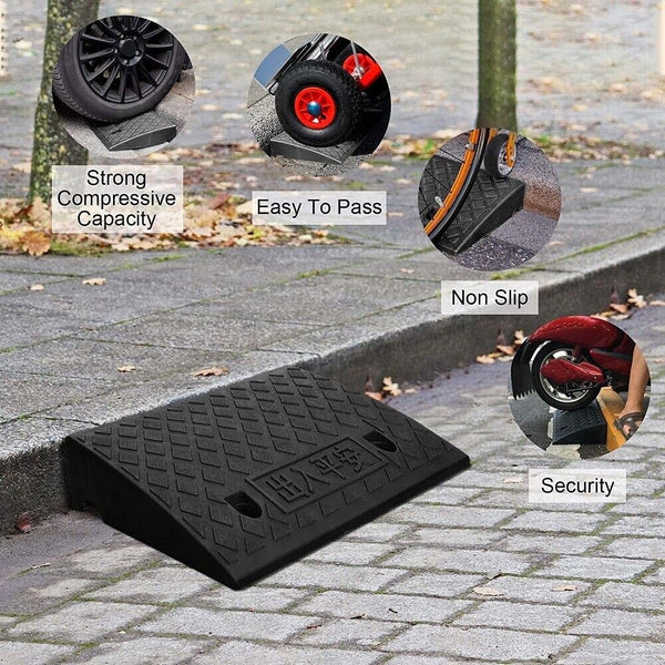 Vehicle Slope Ramp Universal Heavy Duty Rubber Kerb Ramps Car Bikes Threshold - 5 - CJ
