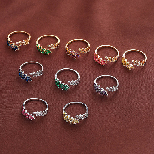 Simple Fashion Creative Leaf Wheat Ring - 0 - CJ