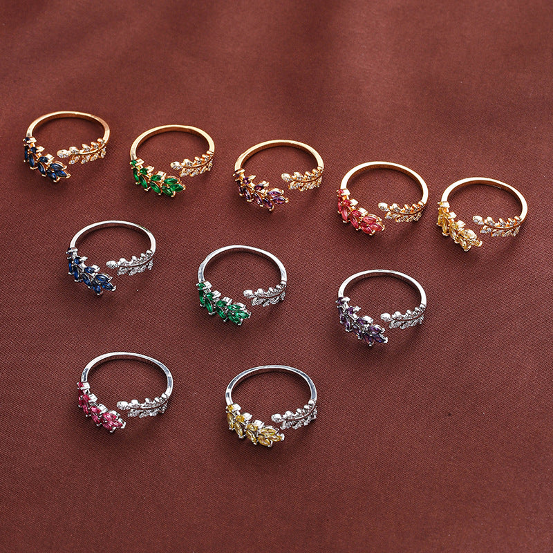 Simple Fashion Creative Leaf Wheat Ring - 0 - CJ