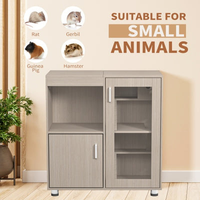 Guinea Pig Cage, 4 Tiers Hamster Cage Wooden With Lockers - 5 - CJ