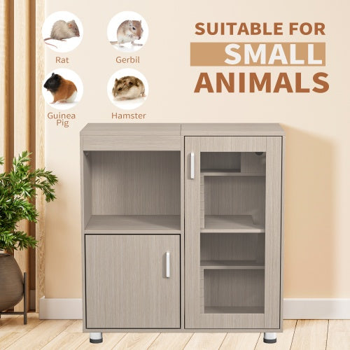 Guinea Pig Cage, 4 Tiers Hamster Cage Wooden With Lockers - 5 - CJ