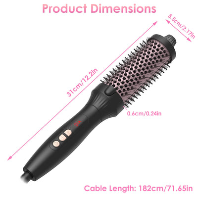 1Pc 3 In 1 Thermal Brush Hair Curler Brush Hair Curler Straightener With 10 Heating Levels 30S Fast Heating Fit For All Hair Types For Home Travel - 5 - CJ