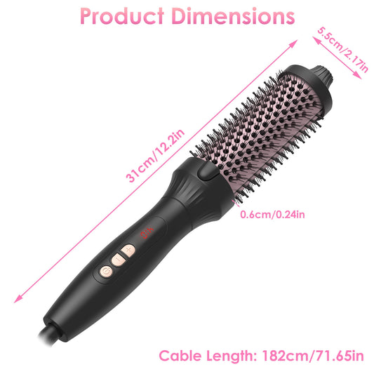 1Pc 3 In 1 Thermal Brush Hair Curler Brush Hair Curler Straightener With 10 Heating Levels 30S Fast Heating Fit For All Hair Types For Home Travel - 5 - CJ