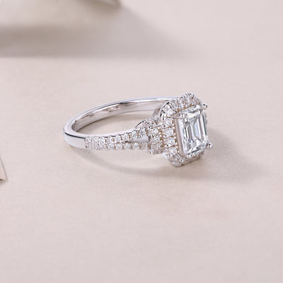 1Square Luxury Diamond Ring Fashion Moissanite Silver Ring Prohibit TikTok sales - 5 - CJ