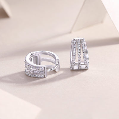 1Human March Luxury Fashion Diamond Earrings Stud Inlaid With Mosan Diamond Silver Jewelry Prohibit TikTok sales - 5 - CJ