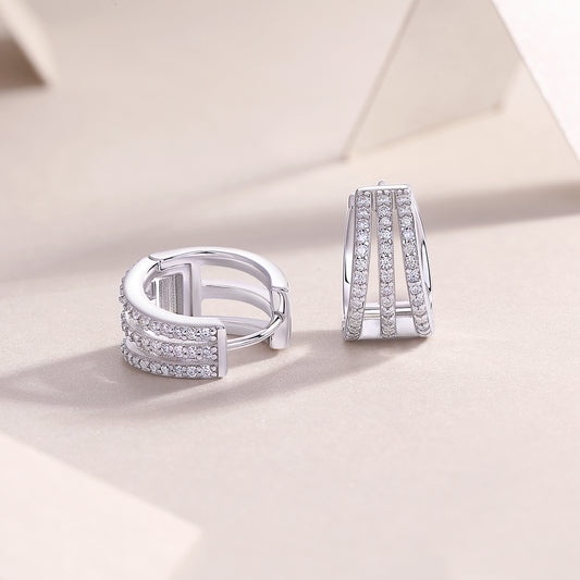 1Human March Luxury Fashion Diamond Earrings Stud Inlaid With Mosan Diamond Silver Jewelry Prohibit TikTok sales - 5 - CJ
