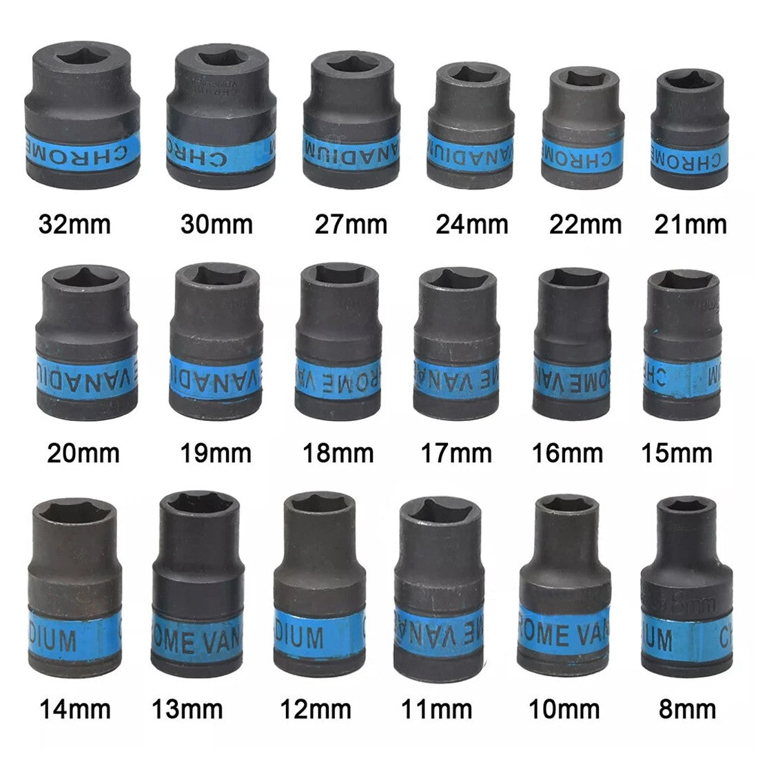 Heavy Duty 1&2 Ratchet Wrench Socket Set 8 - 32mm Metric Extension Bar Metal Case - 5 - cjdropshipping