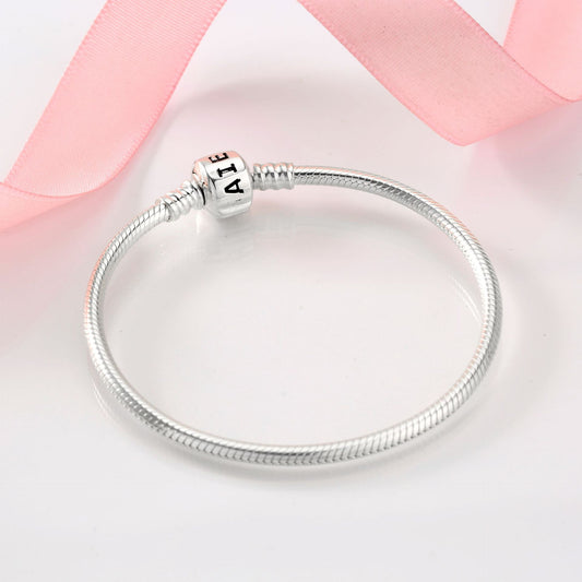 Women's Bracelet S925 Sterling Silver 3mm Suitable Beaded Pendant Accessories Diamond Inlaid All Kinds Of Button Heads Diy Basic Snake Bone Chain - 4 - https://x.com/titan_prim62775J