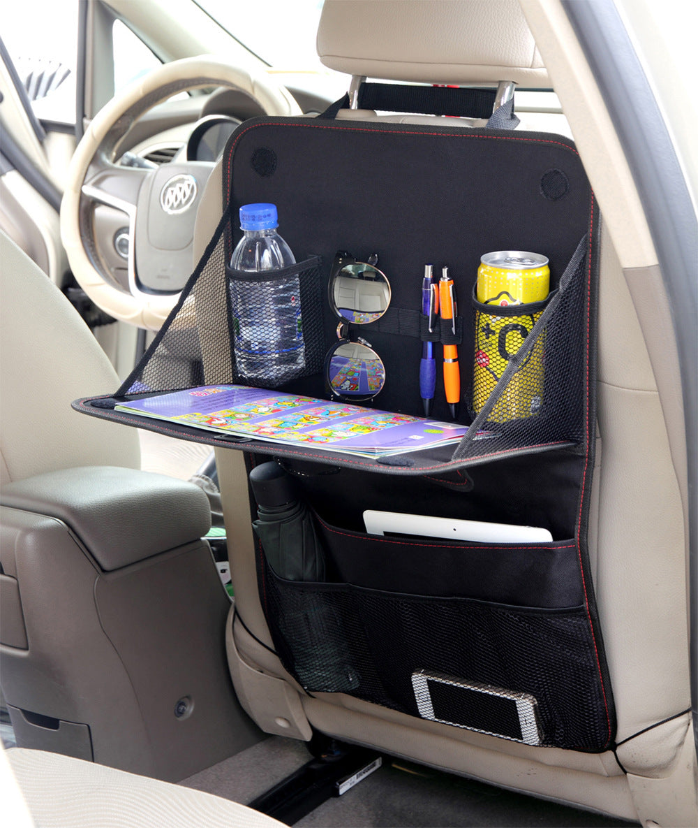 Car Seat Back Storage Bag Car Organizer Bag Foldable Dining Table Tray Travel Storage Bag Car Interior Accessories - 0 - CJ
