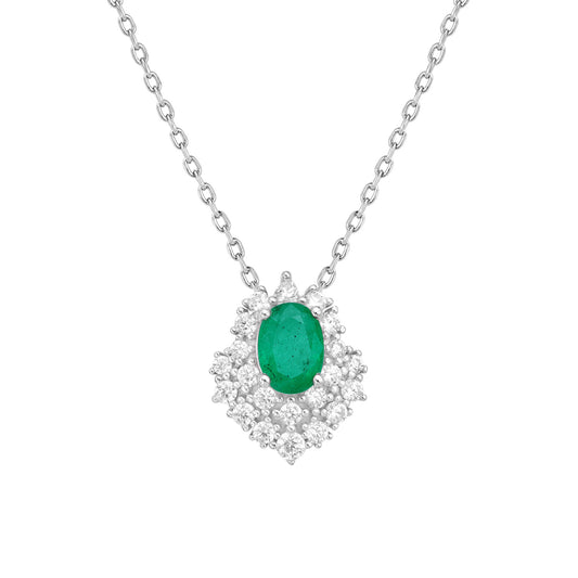 Light And Extravagant Necklace With Female Temperament And Versatility S925 Silver Emerald Pendant Opening Design - 4 - https://x.com/titan_prim62775J
