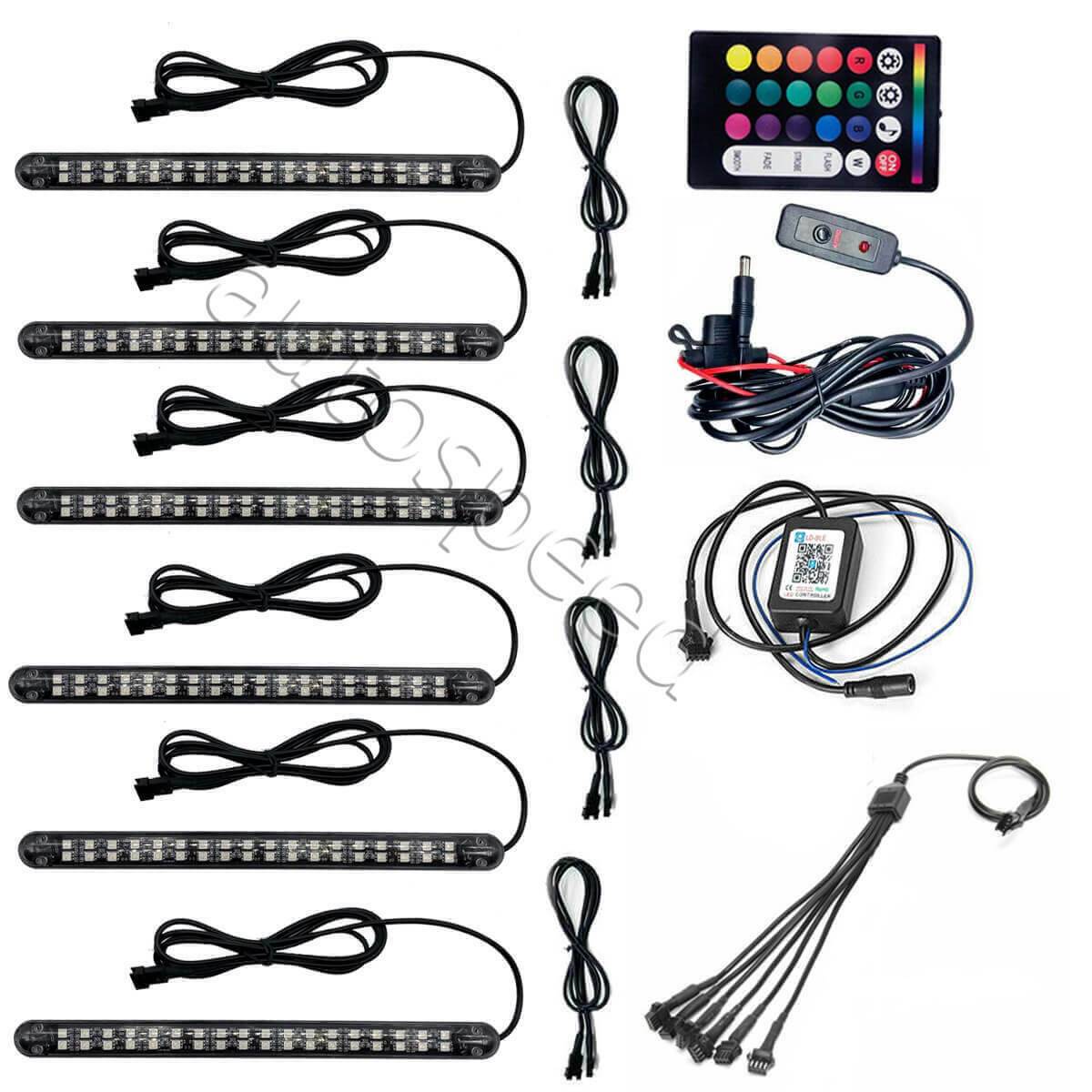 6x Car Underglow Neon Accent Strip Lights Kit RGB Million Multi - Color Music Lamp - 5 - CJ