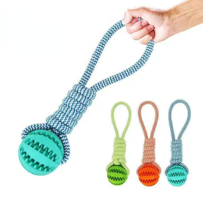 Dog Toys Treat Balls Interactive Hemp Rope Rubber Leaking Balls For Small Dogs Chewing Bite Resistant Toys Pet Tooth Cleaning Bite Resistant Toy Ball For Pet Dogs Puppy - 5 - CJ