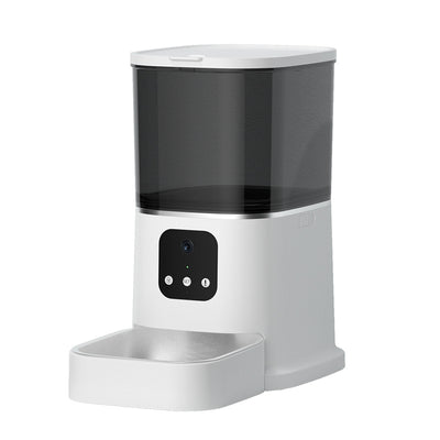 Pet Automatic Feeder Large Capacity Smart Voice Recorder APP Control Timer Feeding Cat Dog Food Dispenser With WiFi Pet Bo - 0 - CJ - White - Video version - UK - CJMY144622009IR