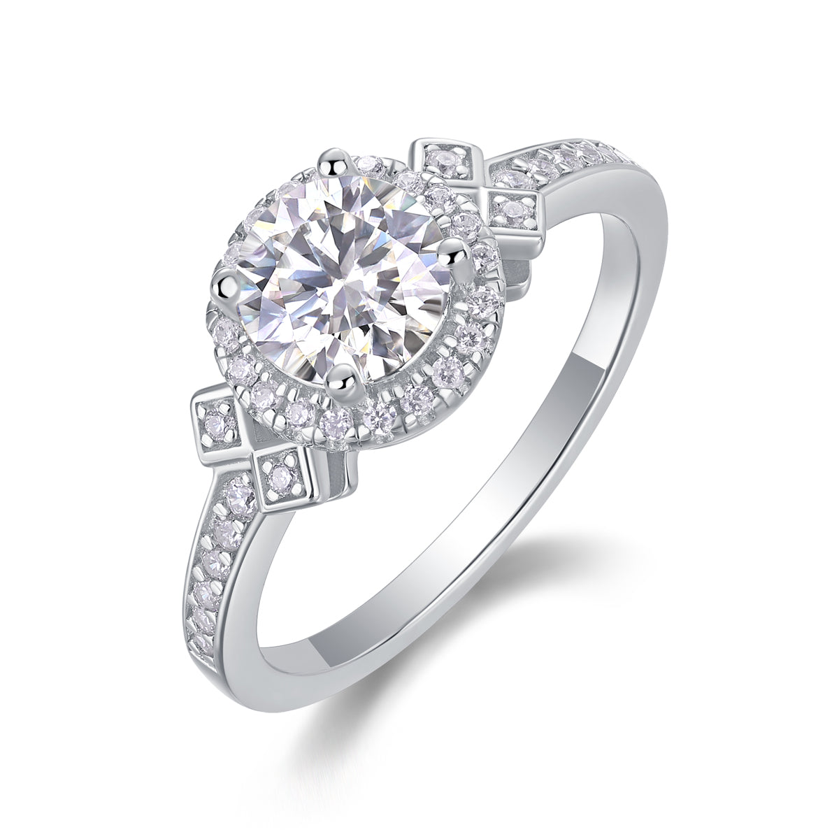 1Lighthouse Large Diamond Ring Luxury Fashion Set Moissanite Silver Ring Prohibit Tk Sales - 5 - CJ