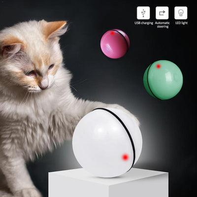 LED Laser Electronic Rolling Pet Funny Cat Toy Ball - 0 - CJ