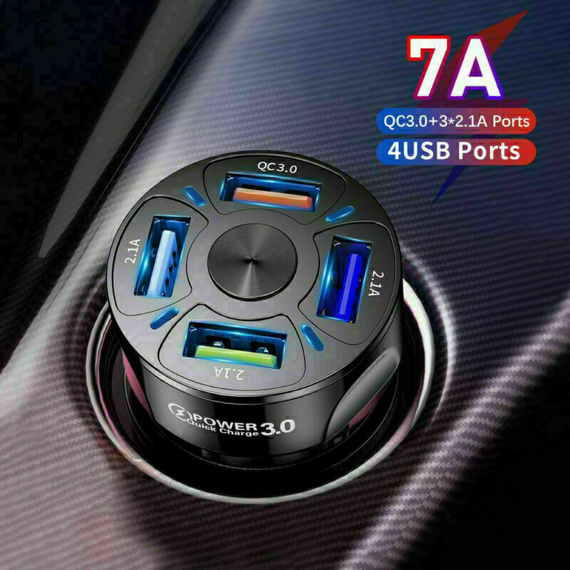 In - Car 4Ports USB Car Charge 45W Mini Fast Charging For Phone Charger Adapter - 5 - CJ